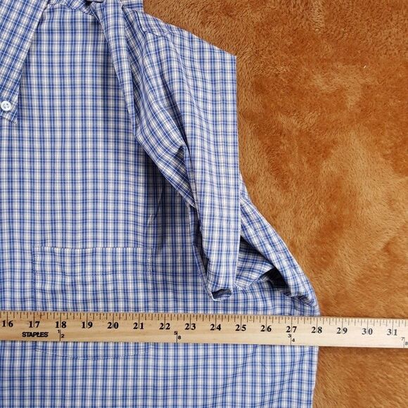 PETER MILLAR Shirt Mens XXL Blue Check Summer Comfort Prairie Performance - Picture 9 of 11